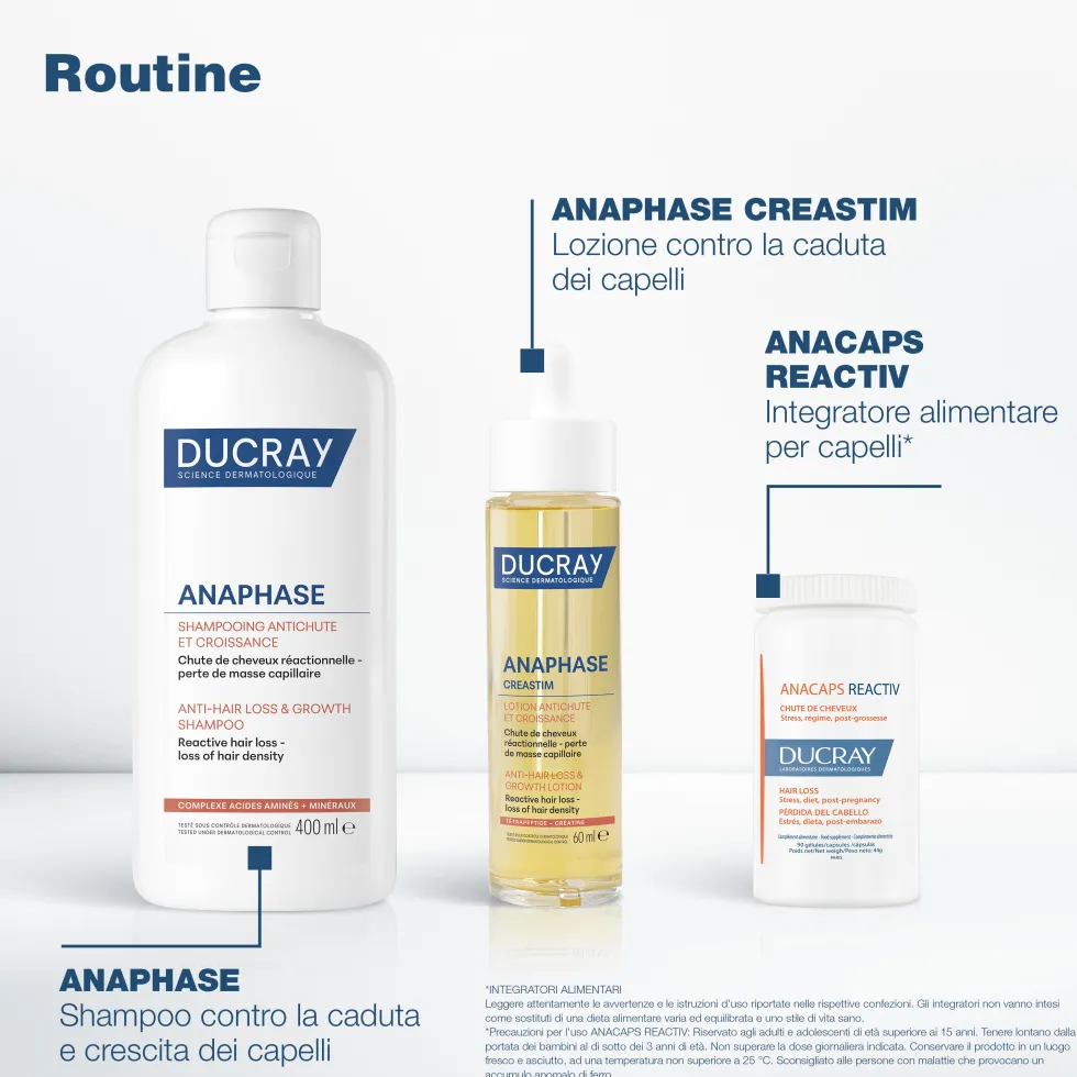 Ducray Creastim Reactiv - Lozione Trattante Contro la Caduta dei Capelli Anti-Caduta Occasionale con Creatina, 60ml