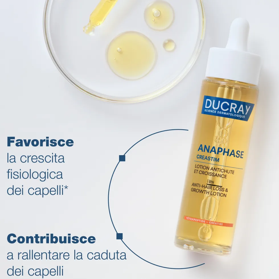 Ducray Creastim Reactiv - Lozione Trattante Contro la Caduta dei Capelli Anti-Caduta Occasionale con Creatina, 60ml