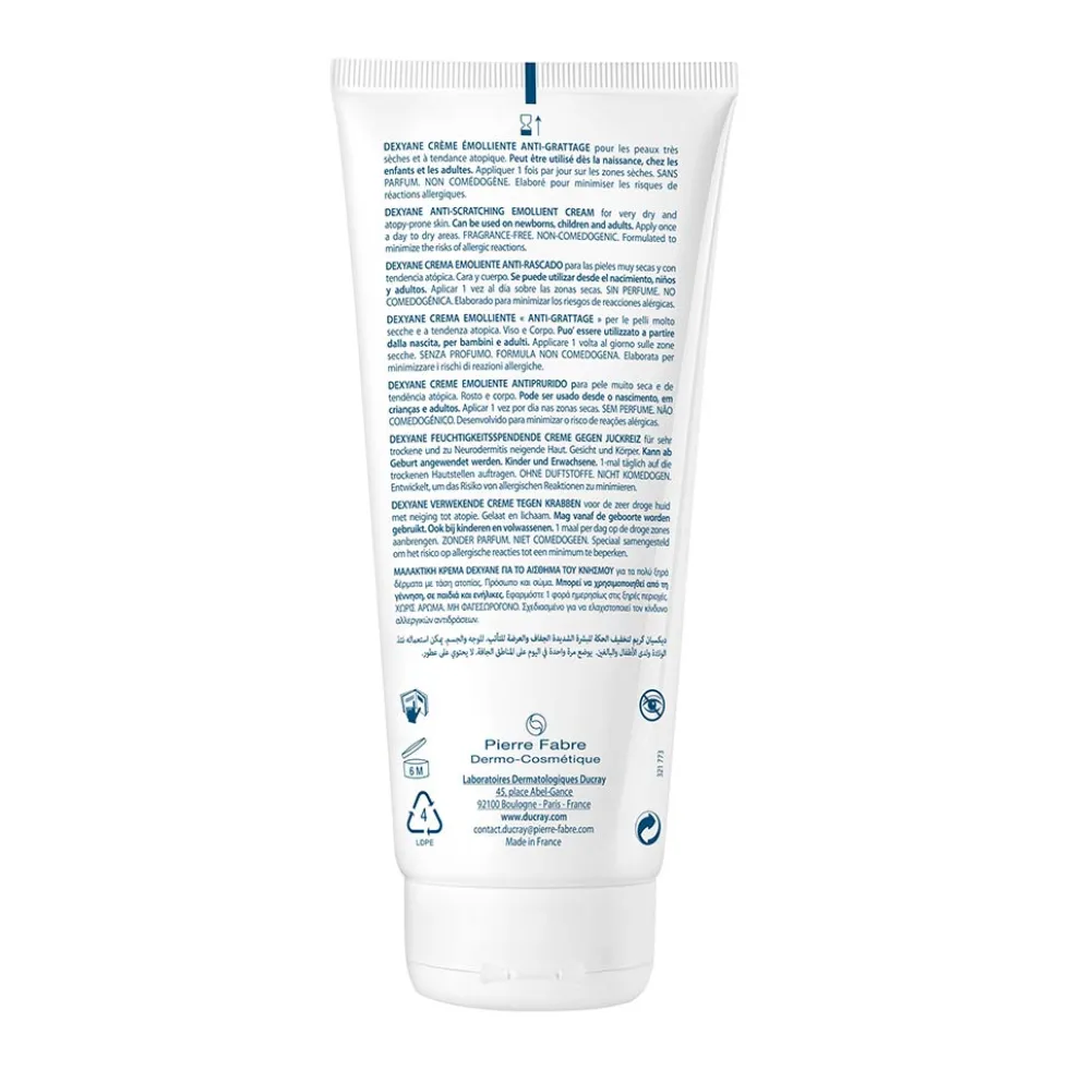 Ducray Dexyane - Crema Emolliente Anti-Grattage Pelle Tendenza Atopica, 200ml