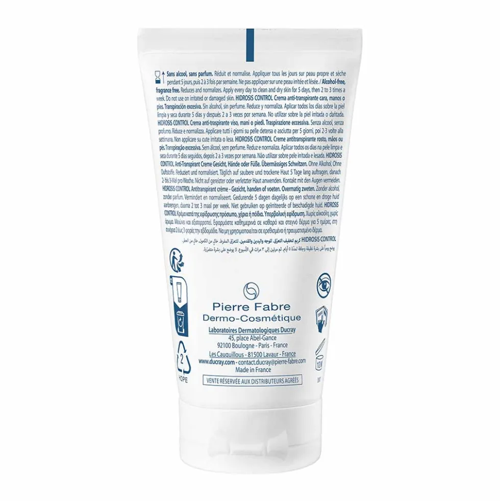 Ducray Hidrosis Control - Crema Anti-traspirante viso mani e piedi, 50ml