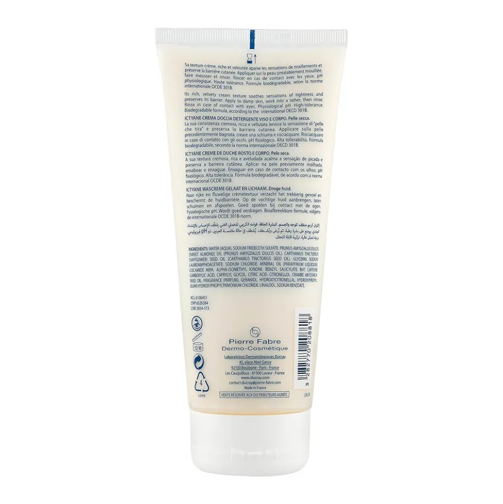 Ducray Ictyane - Crema Doccia Detergente, 200ml