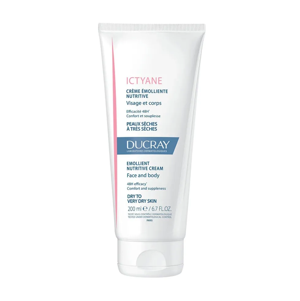 Ducray Ictyane - Crema Emolliente Nutritiva Pelli Secche, 200ml