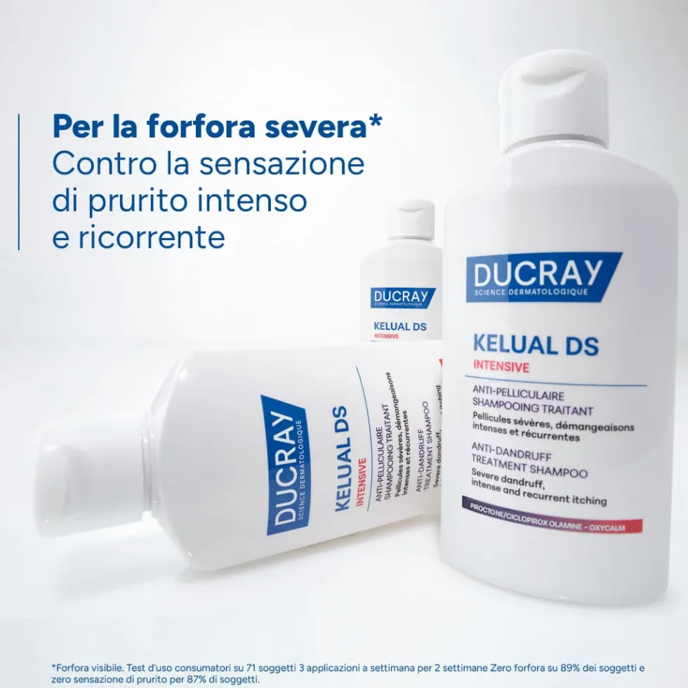 Ducray Kelual DS Intensive Shampoo Trattante Anti-Forfora Forfora Severa Prurito Intenso e Ricorrente, 100ml