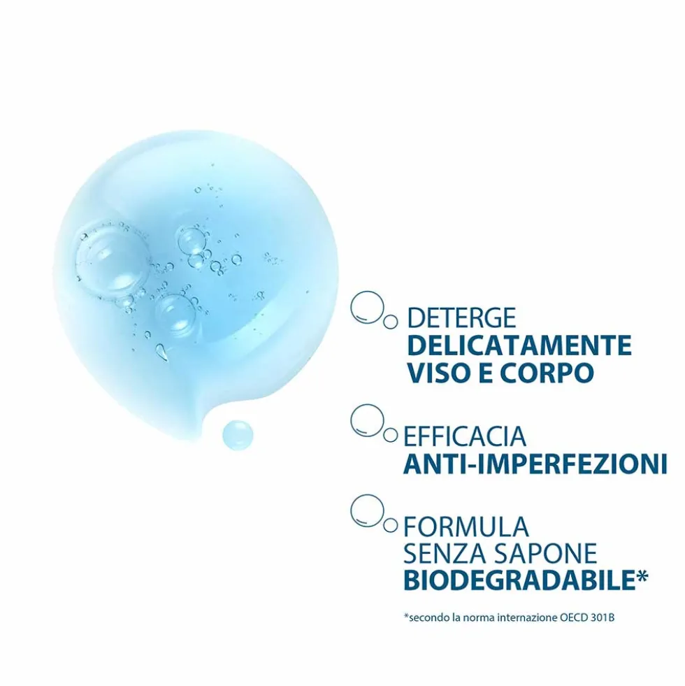 Ducray Keracnyl - Gel Detergente Viso e Corpo Pelle a Tendenza Acneica, 200ml