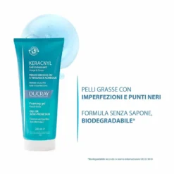 Ducray Keracnyl - Gel Detergente Viso e Corpo Pelle a Tendenza Acneica, 200ml