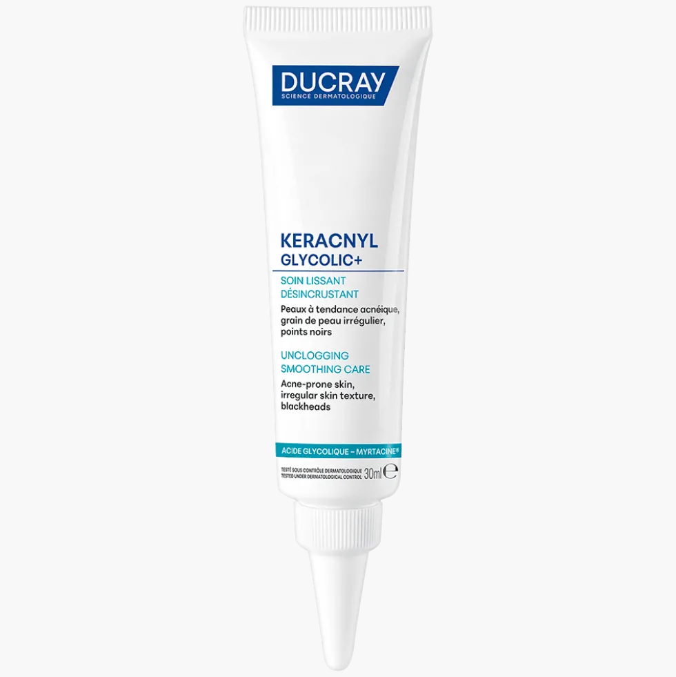 Ducray Keracnyl Glycolic+ Trattamento Purificante Levigante per Pelle Grassa, 30ml