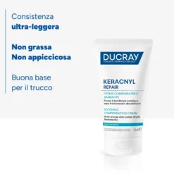 Ducray Keracnyl Repair Crema Compensatrice Lenitiva per Pelle a Tendenza Acneica, 50ml