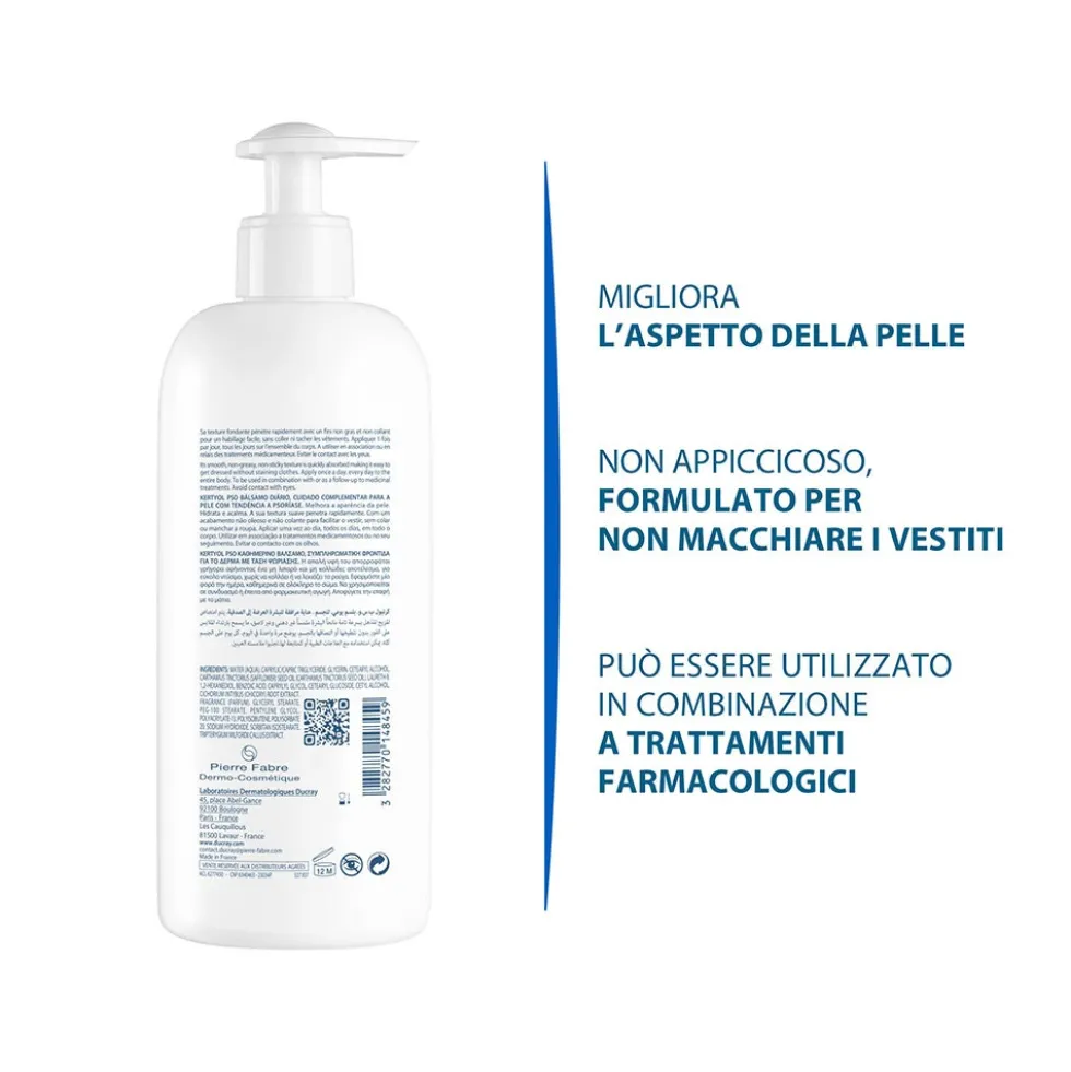Ducray Kertyol P.S.O. - Balsamo Idratante Quotidiano Trattamento contro la psoriasi, 400ml
