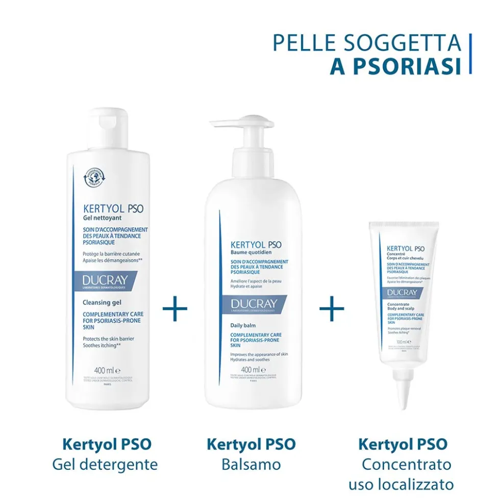 Ducray Kertyol P.S.O. - Balsamo Idratante Quotidiano Trattamento contro la psoriasi, 400ml