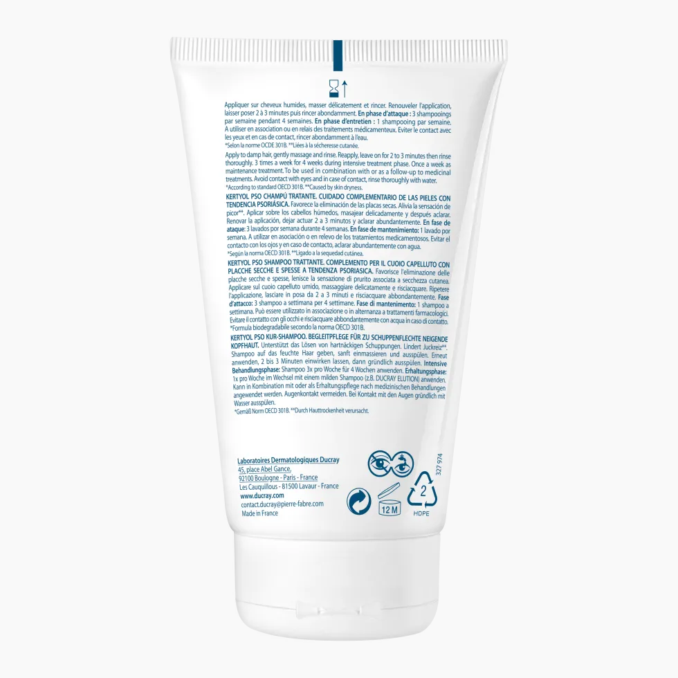 Ducray Kertyol P.S.O. - Shampoo Trattante Riequilibrante Trattamento contro la Psoriasi, 125ml
