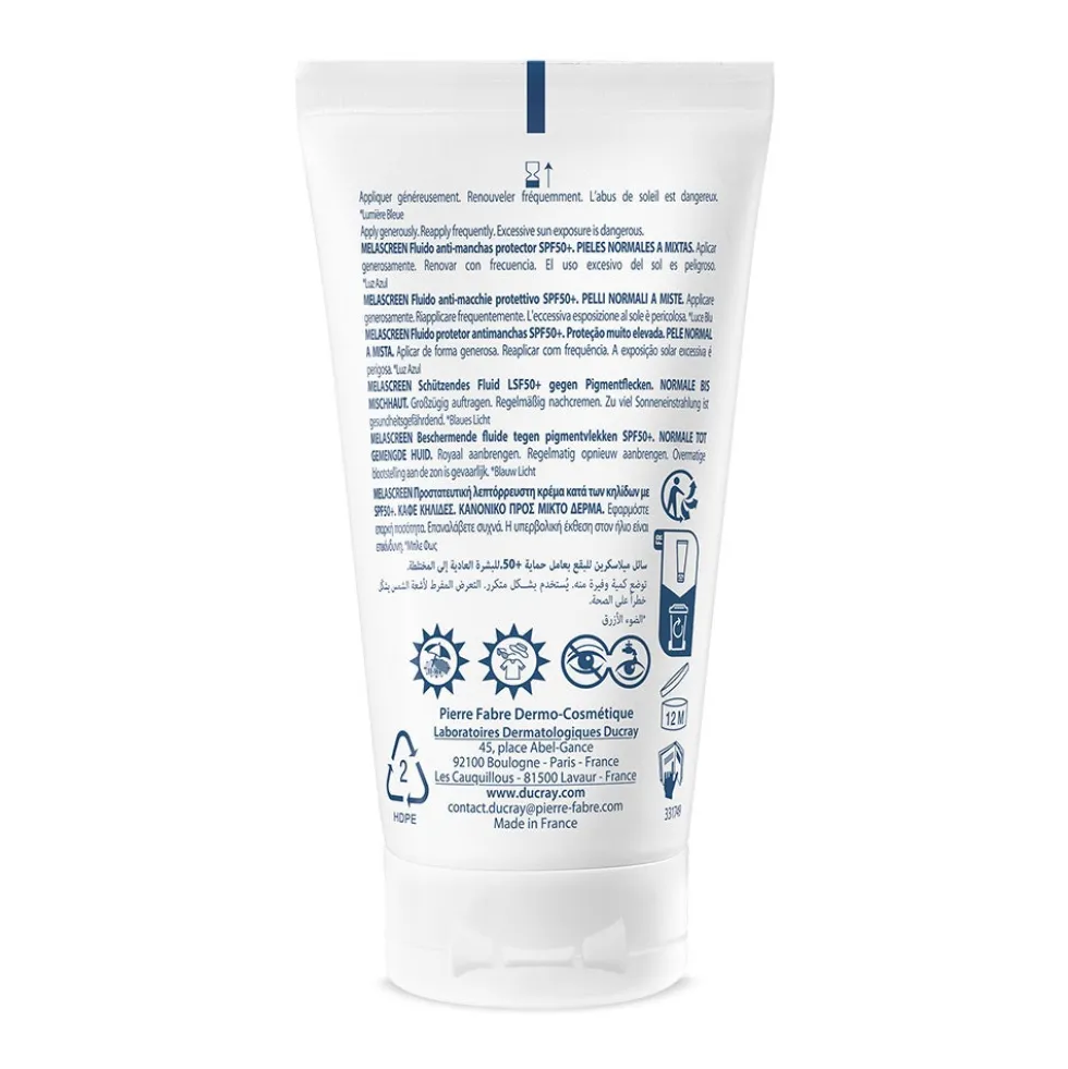 Ducray Melascreen - Fluido Anti-Macchie SPF50+ Protezione Molto Alta, 50ml