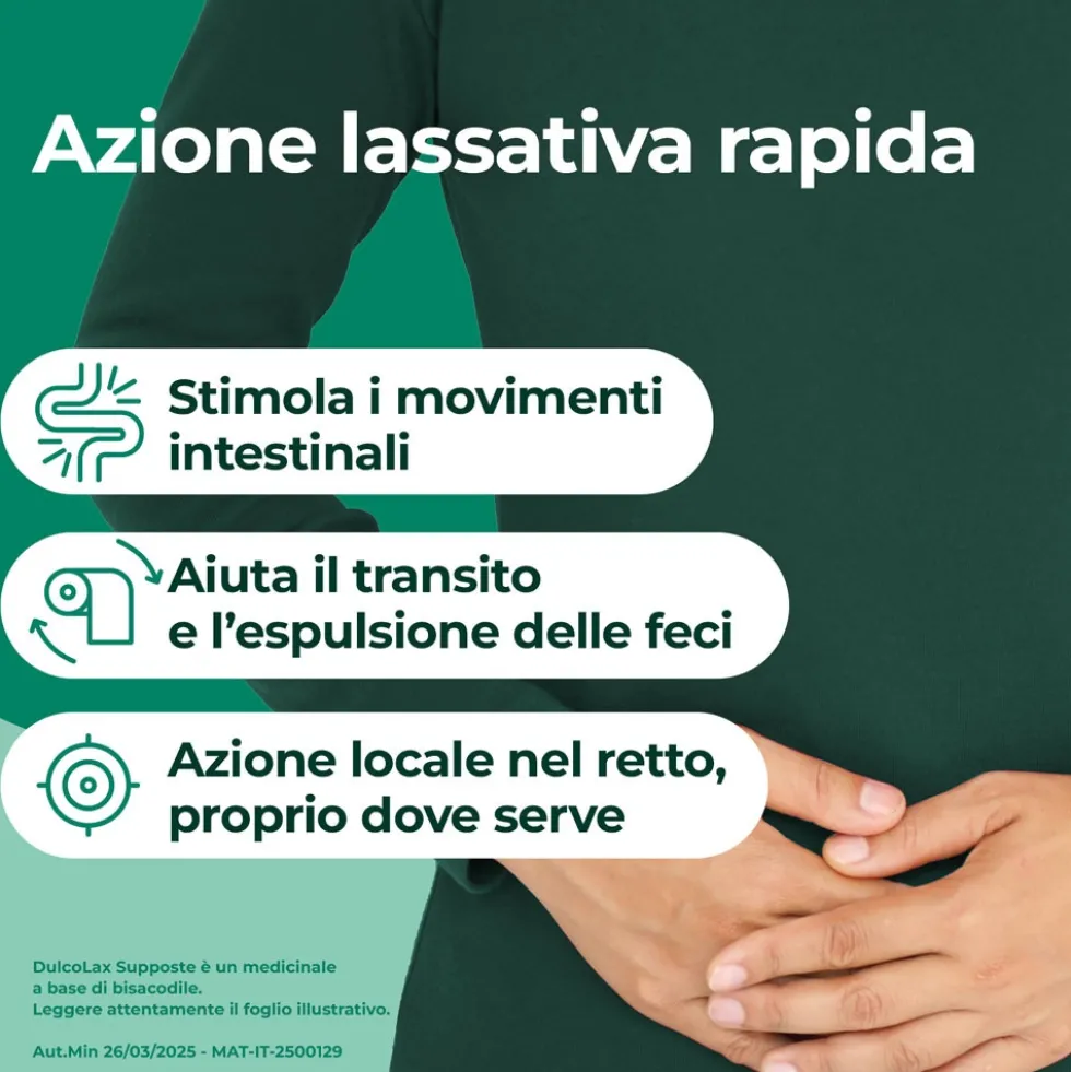 Dulcolax Adulti Supposte Contenente 10mg Bisacodile per Stitichezza Occasionale, 6 Supposte