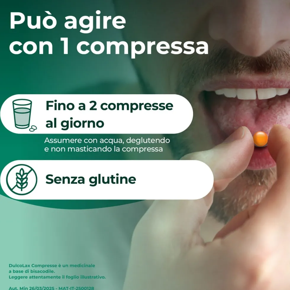 Dulcolax Compresse 5mg Bisacodile Trattamento Stitichezza Occasionale, 40 Compresse Rivestite