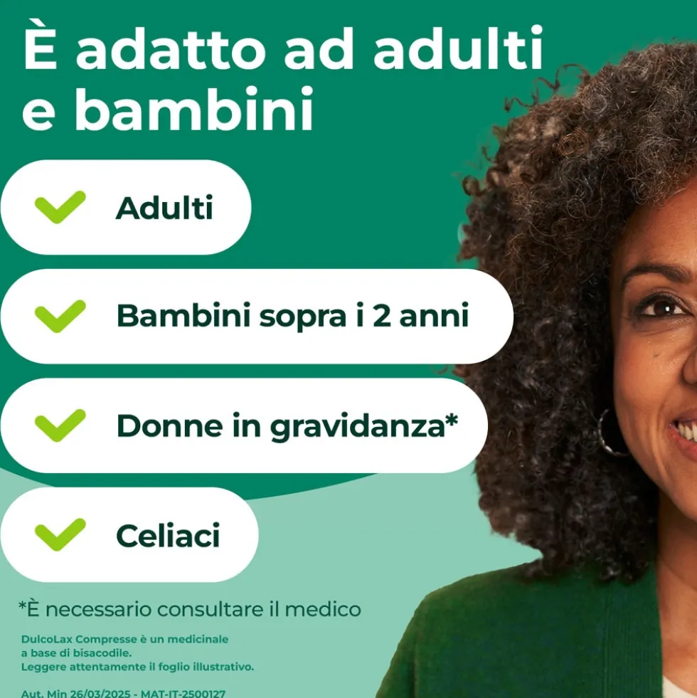 Dulcolax Compresse 5mg Bisacodile Trattamento Stitichezza Occasionale, 20 Compresse Rivestite