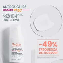Eau Thermale Avène Antirougeurs - Rosamed SPF50+ Concentrato Idratante Protettivo, 30ml