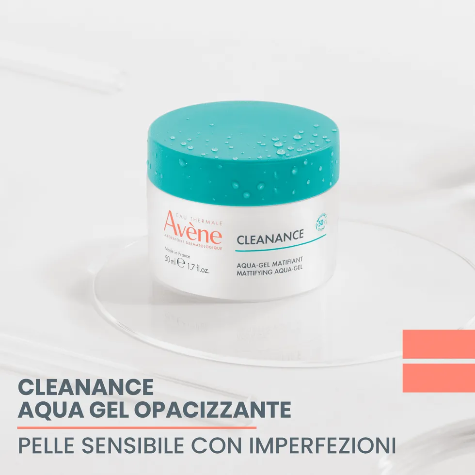 Eau Thermale Avène Cleanance - Aqua Gel Opacizzante Pelli Sensibili con Imperfezioni, 50ml