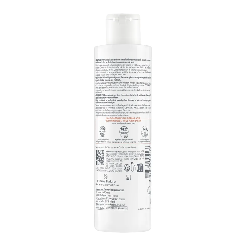 Eau Thermale Avène Cleanance Hydra - Crema Detergente Lenitiva, 200ml