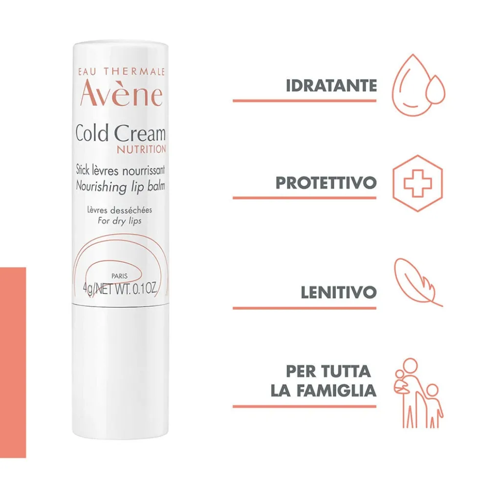Eau Thermale Avène Cold Cream - Nutrition Stick Labbra Nutriente per Labbra secche, 4g