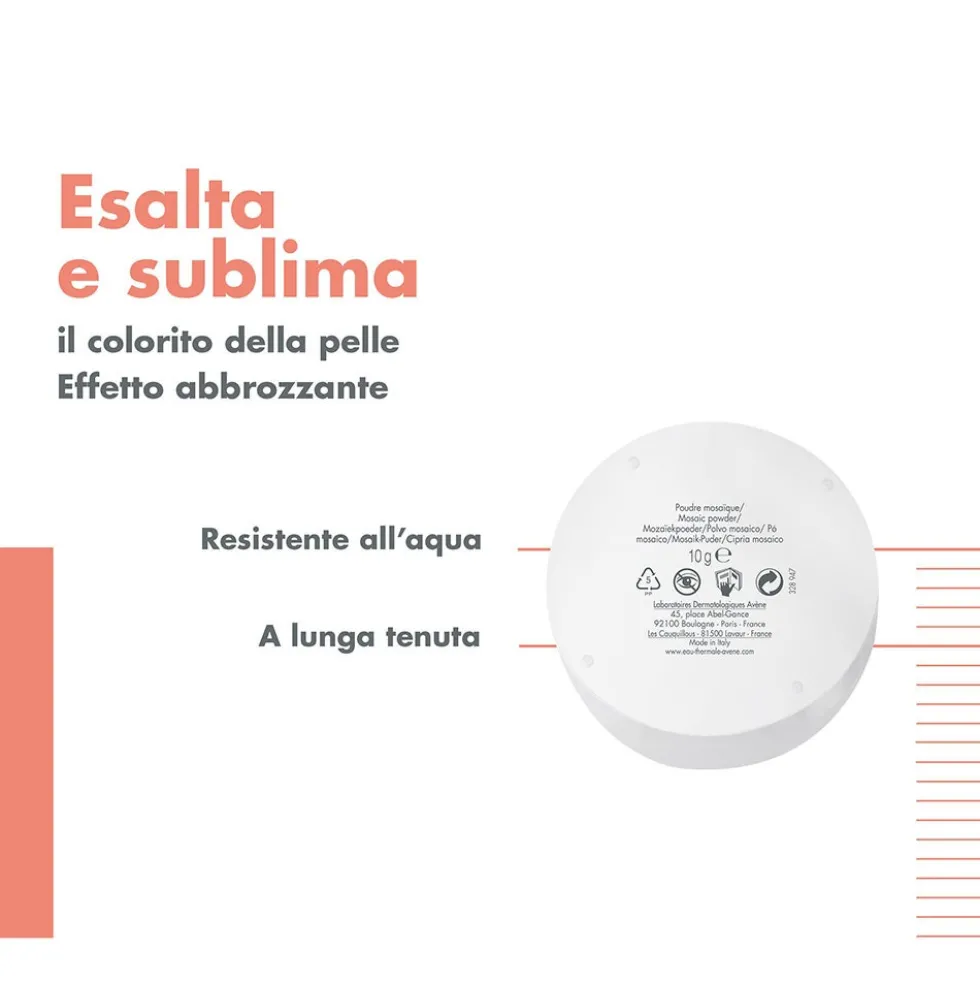 Eau Thermale Avène Couvrance - Cipria Mosaico Sole Fissante Opacizzante Sublimante, 10g