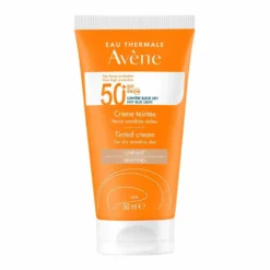 Eau Thermale Avène Crema Colorata SPF 50+ Solare Viso per Pelli Sensibili e Secche, 50ml