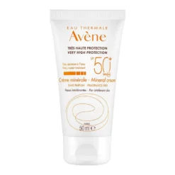 Eau Thermale Avène Crema Solare Schermo Minerale Viso SPF50+ Pelli Intolleranti, 50ml