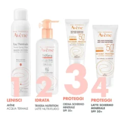 Eau Thermale Avène Crema Solare Schermo Minerale Viso SPF50+ Pelli Intolleranti, 50ml
