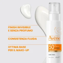 Eau Thermale Avène Fluido Anti-Età Protezione Alta SPF50 Solare per Pelle Sensibile, 40ml