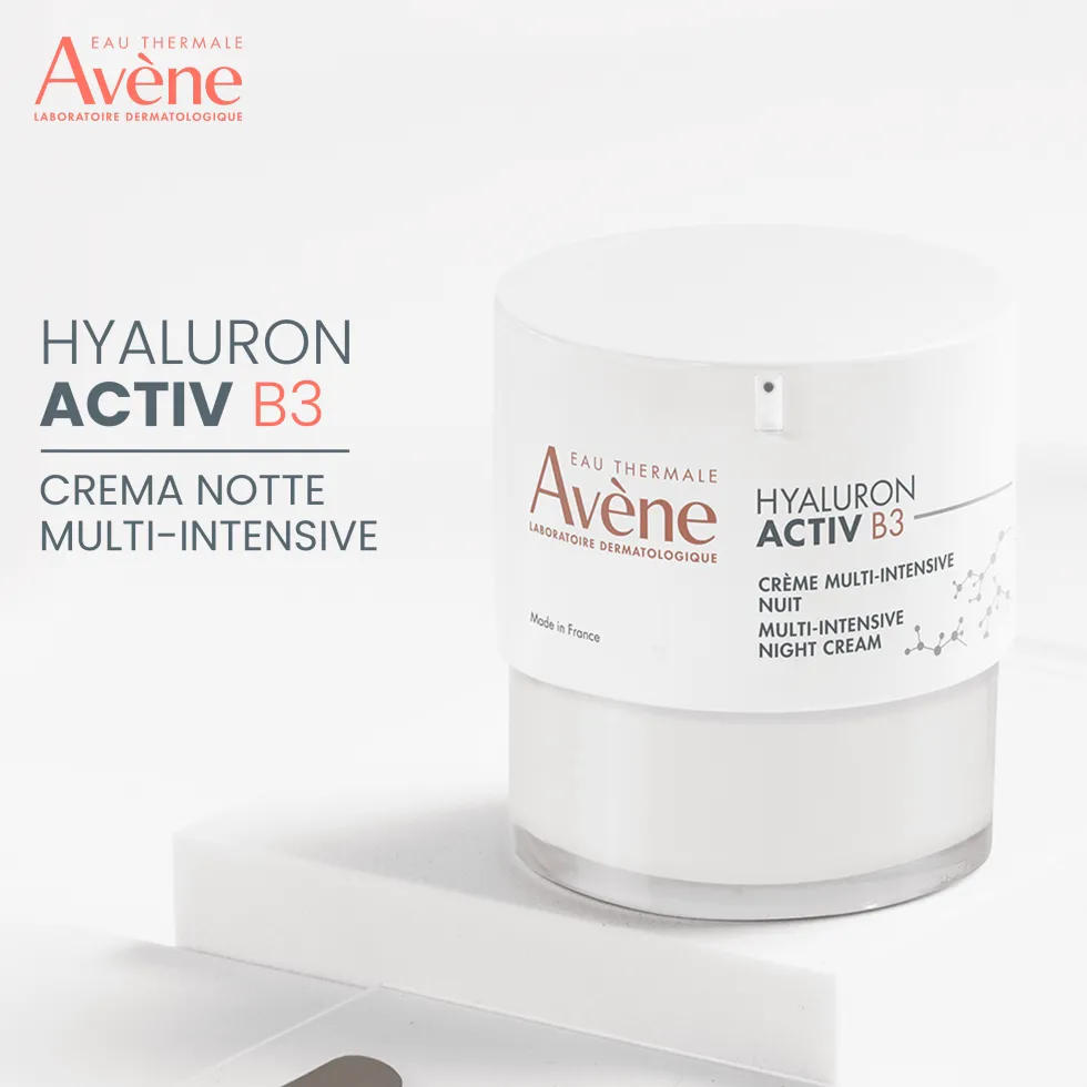 Eau Thermale Avène Hyaluron Activ B3 - Crema Notte Multi-Intensive Antirughe, 40ml