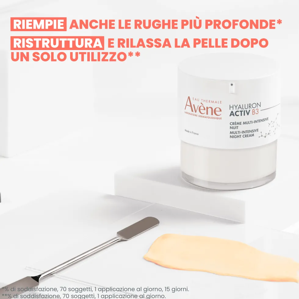 Eau Thermale Avène Hyaluron Activ B3 - Crema Notte Multi-Intensive Antirughe, 40ml