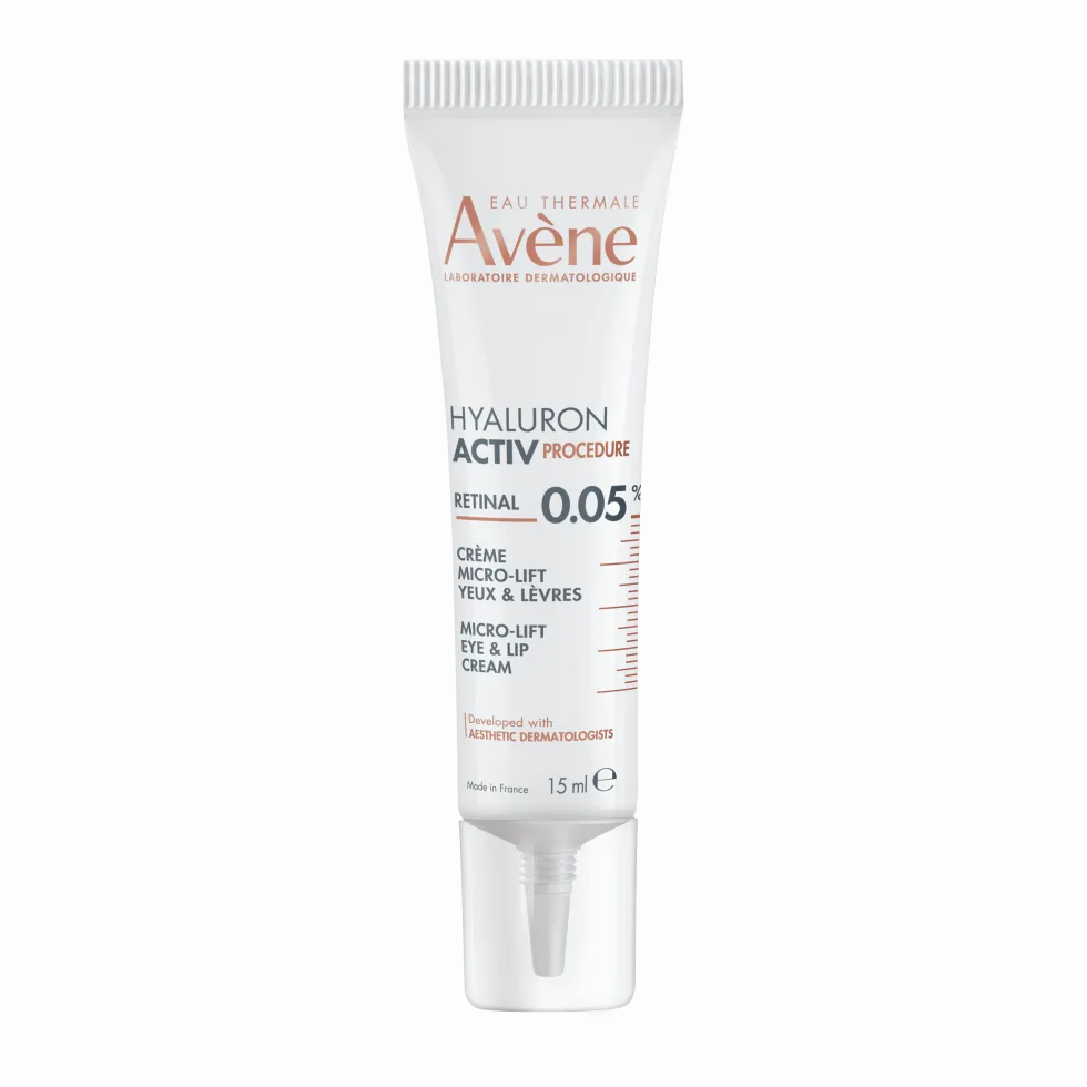 Eau Thermale Avène Hyaluron Activ Procedure Micro-Lift Crema Labbra & Occhi Effetto Lifting Occhi Corregge Rughe e Rughe Profonde con Retinal Niacinamide Acido Ialuronico, 15ml