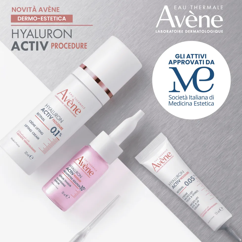 Eau Thermale Avène Hyaluron Activ Procedure Micro-Lift Crema Labbra & Occhi Effetto Lifting Occhi Corregge Rughe e Rughe Profonde con Retinal Niacinamide Acido Ialuronico, 15ml