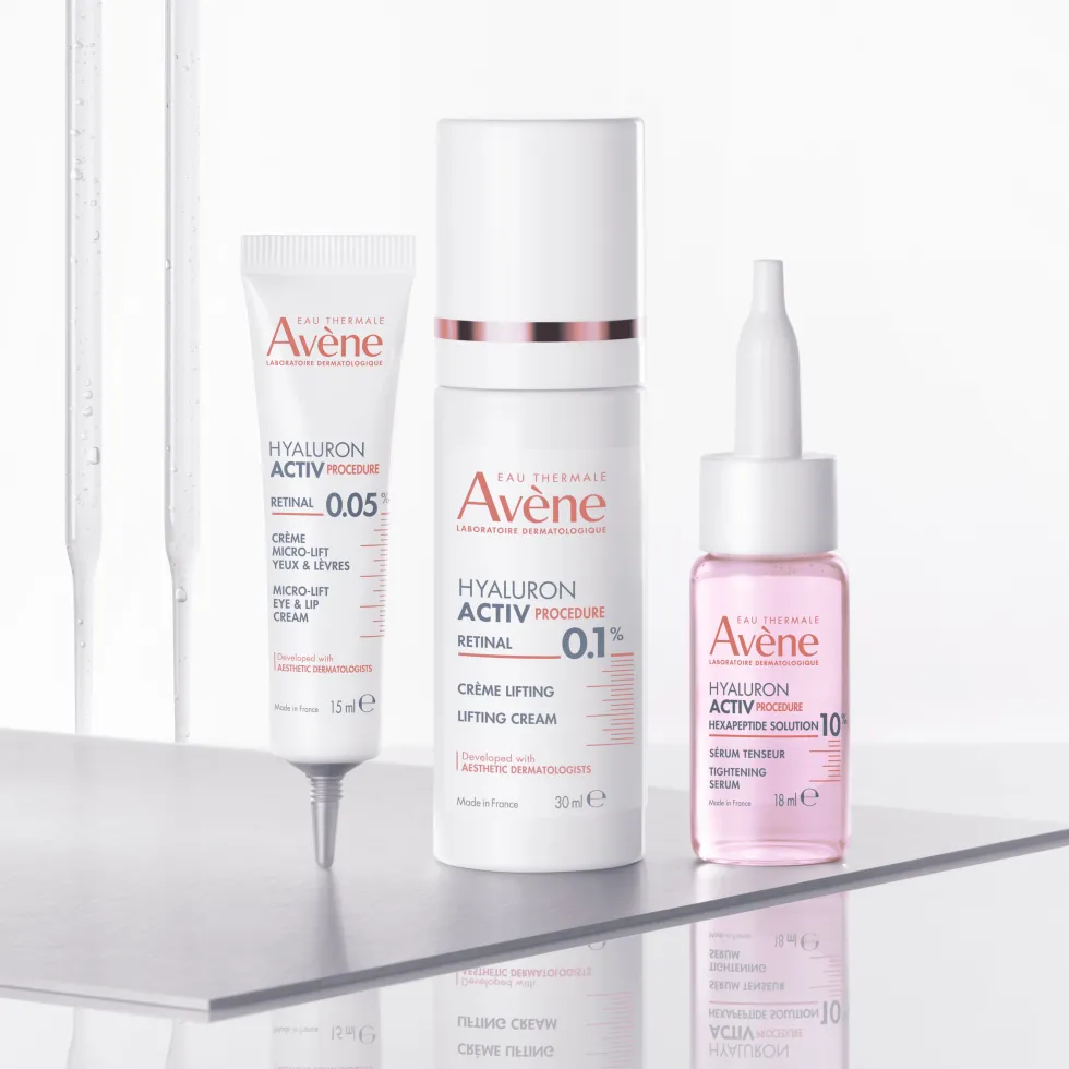 Eau Thermale Avène Hyaluron Activ Procedure Micro-Lift Crema Labbra & Occhi Effetto Lifting Occhi Corregge Rughe e Rughe Profonde con Retinal Niacinamide Acido Ialuronico, 15ml