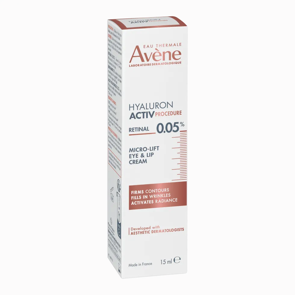 Eau Thermale Avène Hyaluron Activ Procedure Micro-Lift Crema Labbra & Occhi Effetto Lifting Occhi Corregge Rughe e Rughe Profonde con Retinal Niacinamide Acido Ialuronico, 15ml