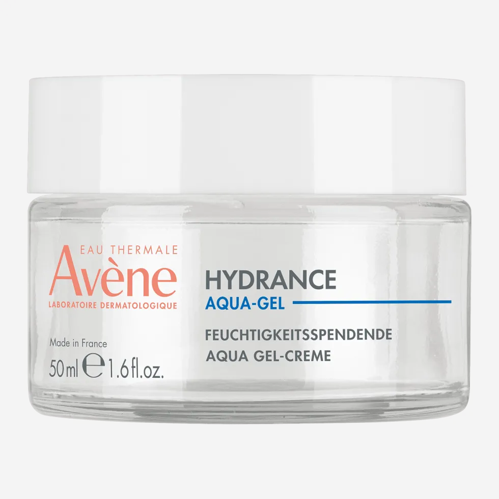 Eau Thermale Avène Hydrance Aqua Gel-Crema Idratante Pelle Disidratata Acido Ialuronico e Aloe Vera Trattamento 4in1, 50ml