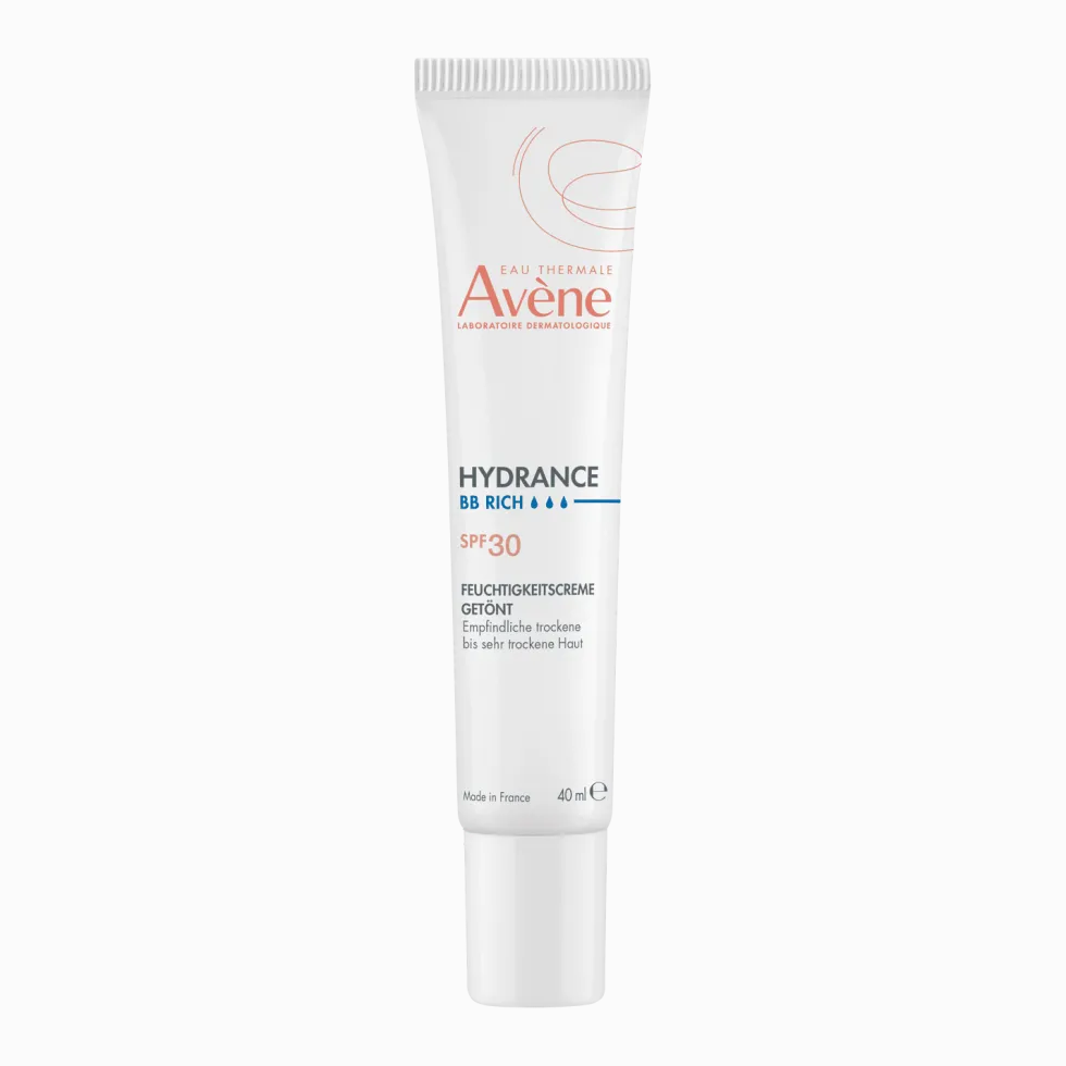 Eau Thermale Avène Hydrance BB Ricca Crema Idratante Colorata Perfezionatrice SPF30 Uniforma e Idrata Effetto Glow Pelle Secca e Molto Secca, 40ml