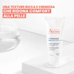 Eau Thermale Avène Hydrance Crema Idratante Ricca 24h Idratazione con Acqua termale Pelle Secca e Molto Secca, 40ml