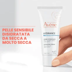 Eau Thermale Avène Hydrance Crema Idratante Ricca 24h Idratazione con Acqua termale Pelle Secca e Molto Secca, 40ml