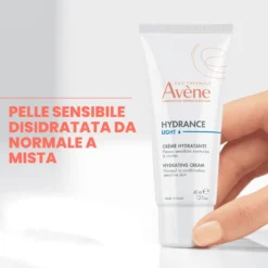 Eau Thermale Avène Hydrance Crema Idratante Leggera 24h Idratazione con Acqua termale Pelle Sensibile Disidratata, 40ml
