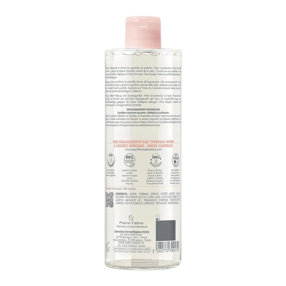 Eau Thermale Avène Les Essentiels - Acqua Micellare Detergente e Struccante, 400ml