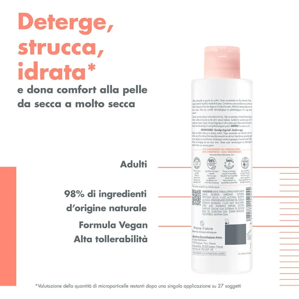 Eau Thermale Avène Les Essentiels - Latte Detergente per Pelle Sensibile e Secca, 200ml