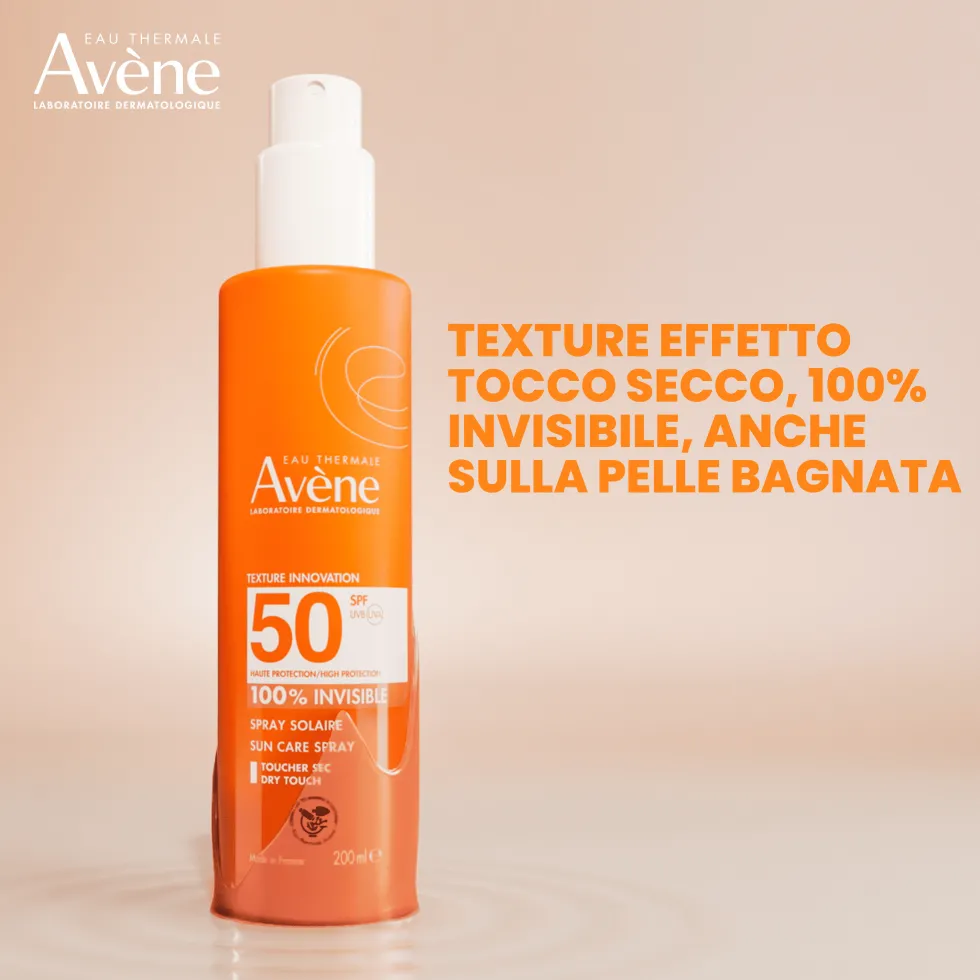 Eau Thermale Avène Spray Solare Protezione Alta SPF50 Solare per Pelle Sensibile, 200ml