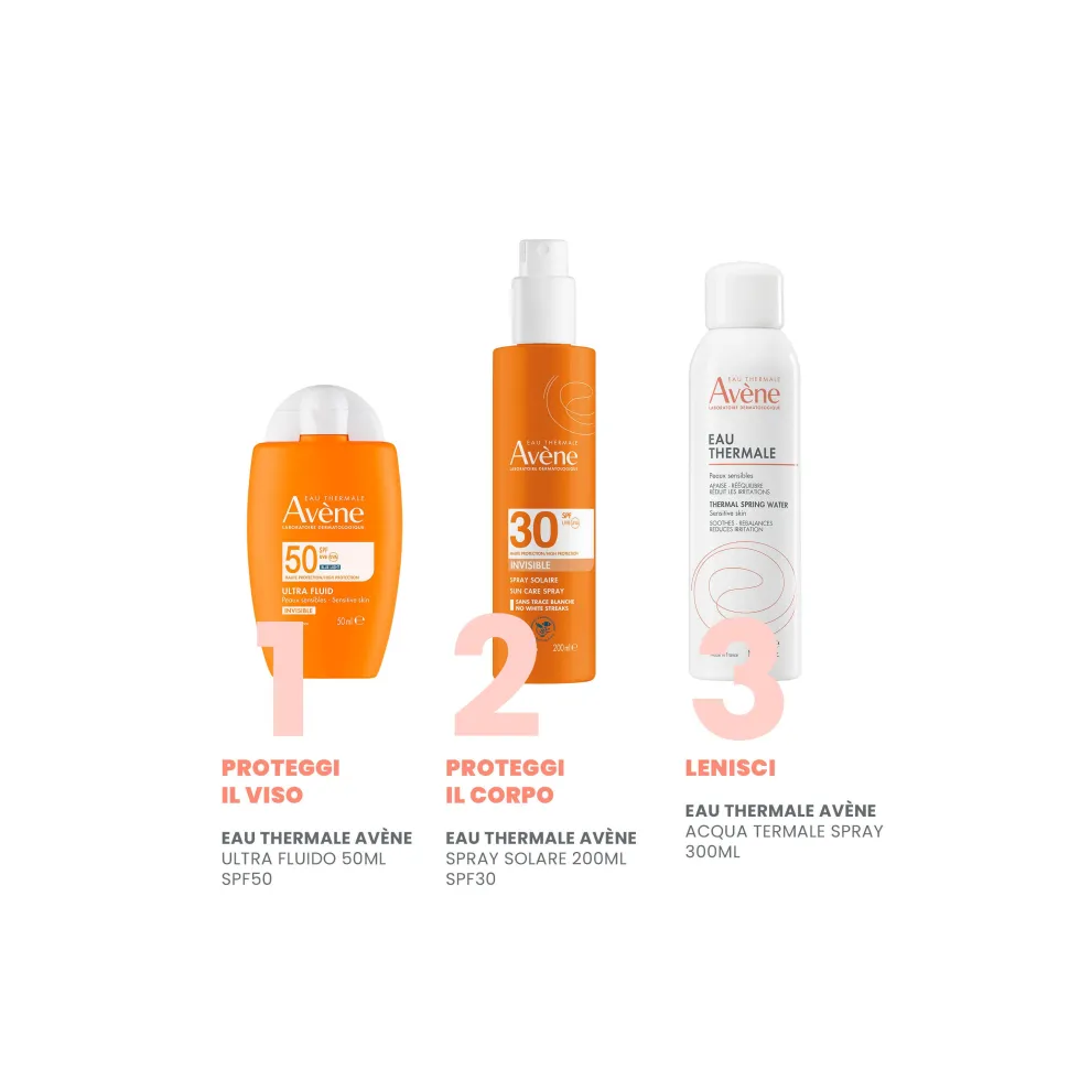 Eau Thermale Avène Spray Solare SPF30 Alta Protezione Solare per Pelle Sensibile, 200ml