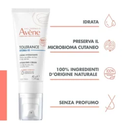Eau Thermale Avène Tolèrance - Hydra-10 Crema Idratante Pelle Sensibile Secca, 40ml