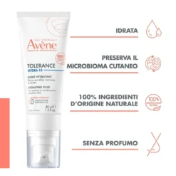 Eau Thermale Avène Tolèrance - Hydra-10 Fluido Idratante Pelle Sensibile, 40ml
