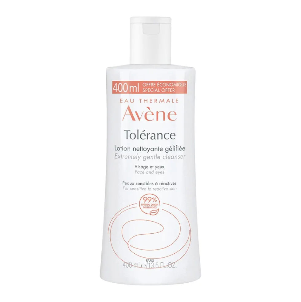 Eau Thermale Avène Tolèrance - Lozione Detergente in Gel Struccante Viso Occhi Labbra, 400ml