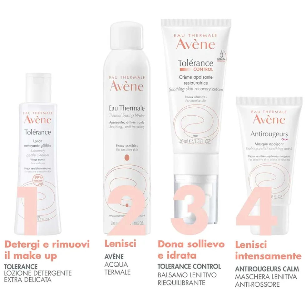 Eau Thermale Avène Tolèrance - Lozione Detergente in Gel Struccante Viso Occhi Labbra, 200ml