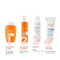 Eau Thermale Avène Ultra Fluid Oil Control Alta Protezione SPF50 Solare per Pelle Sensibile, 50ml