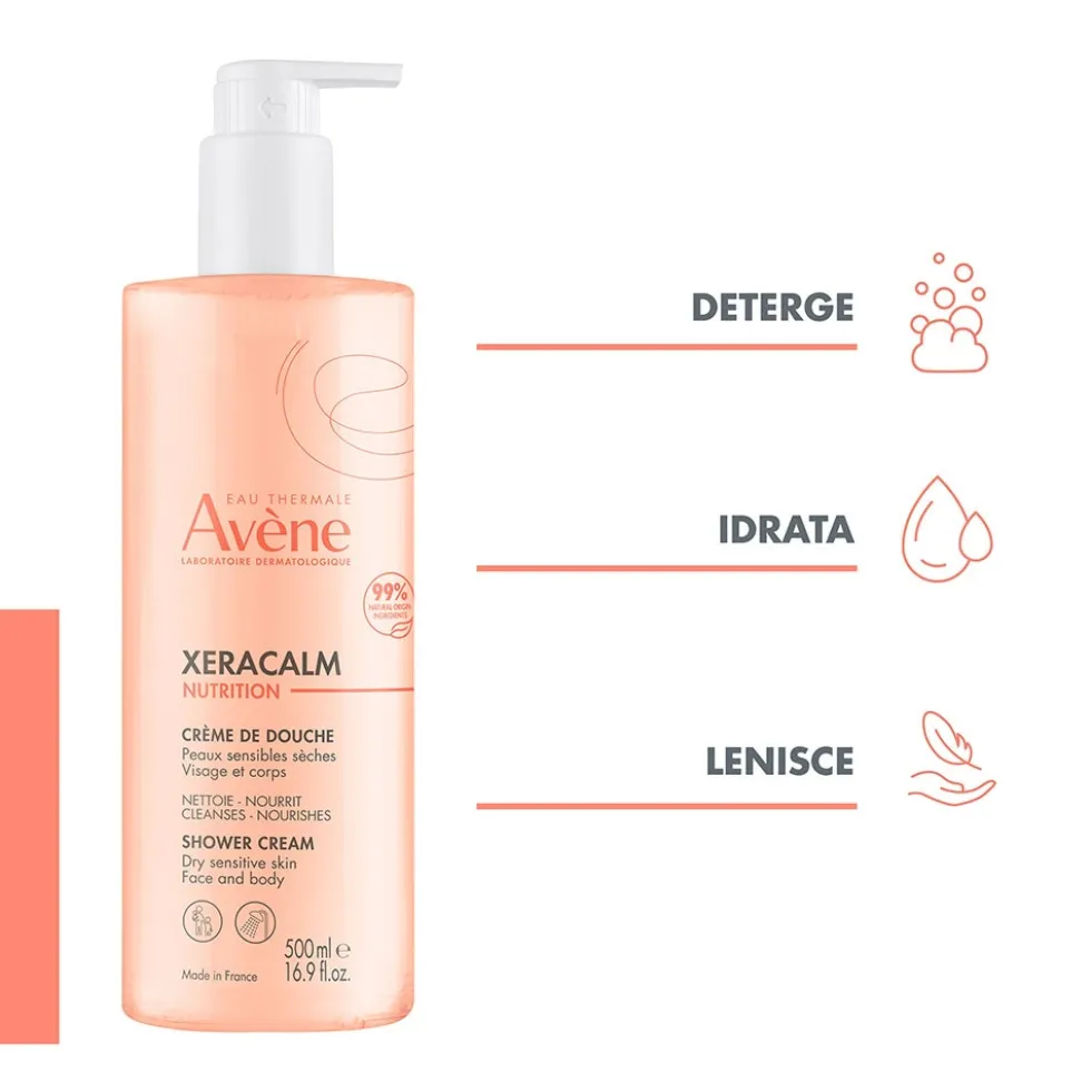 Eau Thermale Avène XeraCalm Nutrition - Crema Doccia per Pelle Secca e Sensibile, 500ml