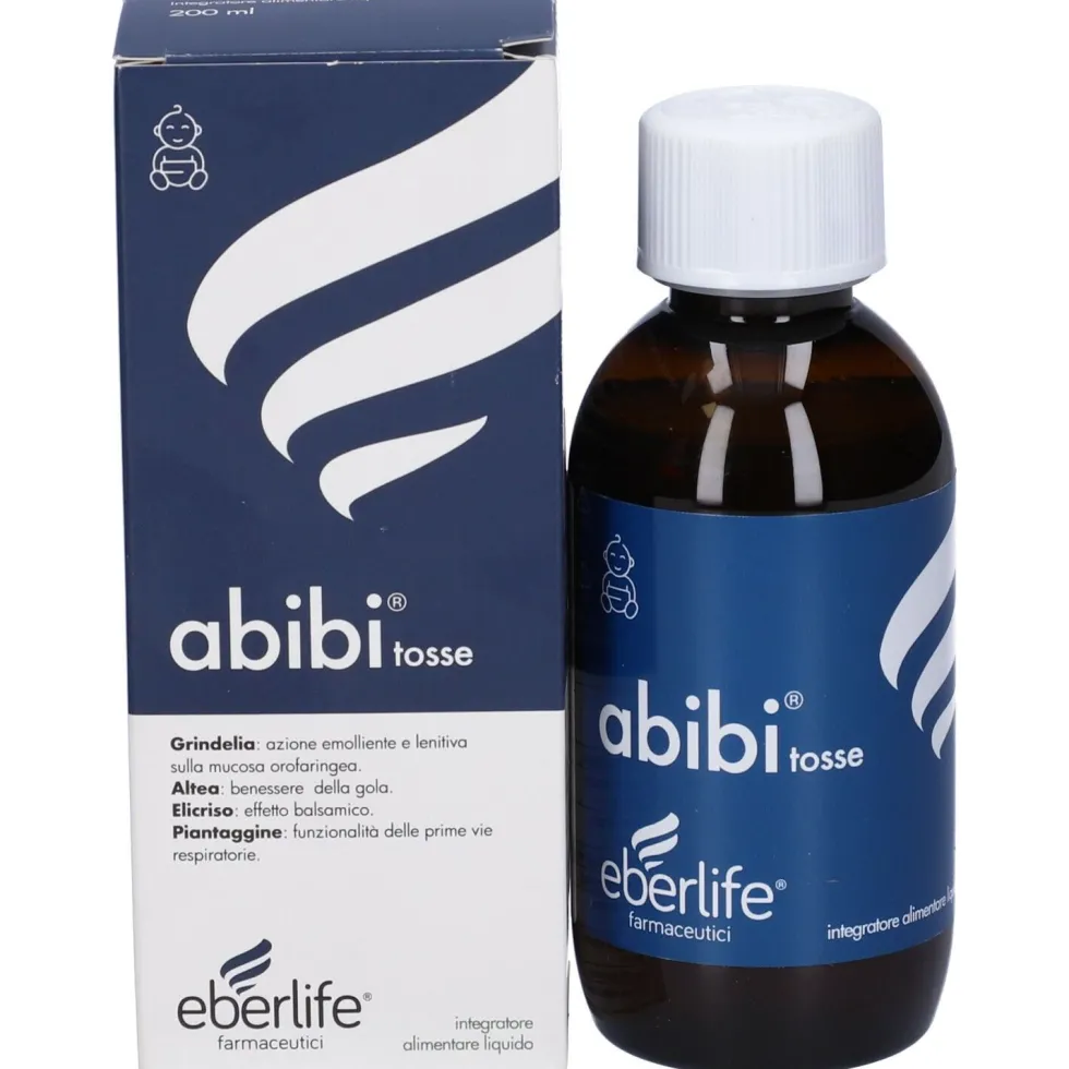 Eberlife Farmaceutici Abibi Tosse Sciroppo emolliente e lenitivo per la tosse, 200 ml
