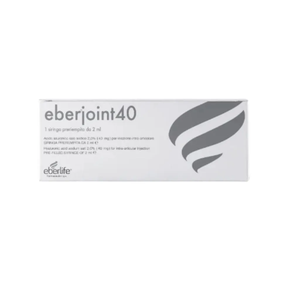 Eberlife Farmaceutici Eberjoint 40 - Siringa di acido ialuronico lubrificante, 1 siringa da 2 ml
